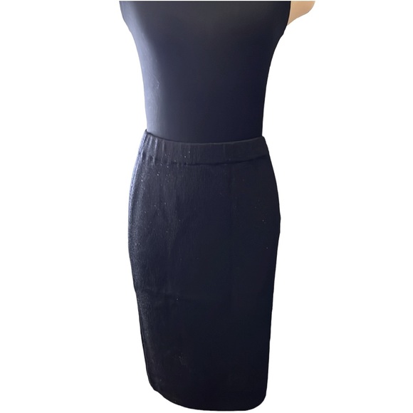 St. John Knit Metallic Knit Pencil Skirt, Black, size 2 - Picture 5 of 14